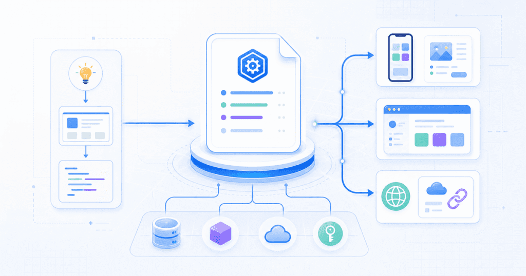 Diagram illustrating API-first software architecture India teams use to design backend contracts before building the UI