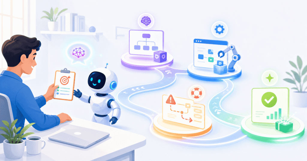 Agentic AI India business automation 2026 workflow diagram showing multi-step AI agents replacing manual processes