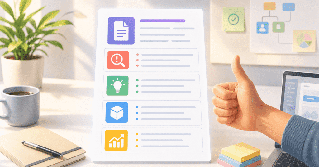 Indian product team reviewing a product requirements document PRD India template on a laptop during sprint planning
